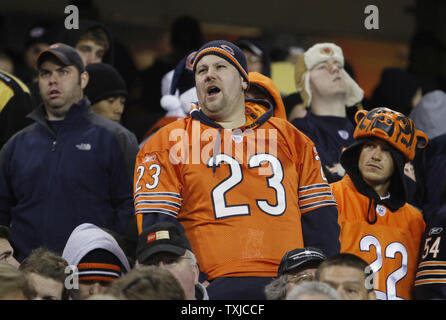 Chicago Bears fans watch as their team falls apart against the Philadelphia Eagles during the fourth quarter at Soldier Field in Chicago on November 22, 2009. The Eagles won 24-20.     UPI/Brian Kersey Stock Photo