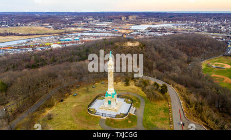 Soldiers and Sailors Monument, East Rock Park, New Haven, CT, USA Stock Photo