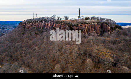 Soldiers and Sailors Monument, East Rock Park, New Haven, CT, USA Stock Photo