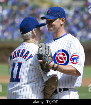 Kerry Wood hugs his son after his last 1/3 inning pitched