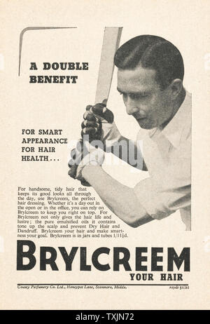 1940 UK Magazine Brylcreem Advert Stock Photo