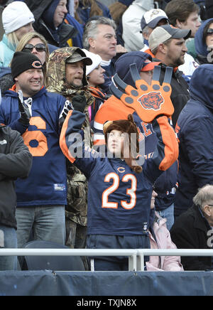 Chicago Bears fans cheer before the game against the Green Bay Packers at  Soldier Field in Chicago on December 29, 2013. UPI/Brian Kersey Stock Photo  - Alamy