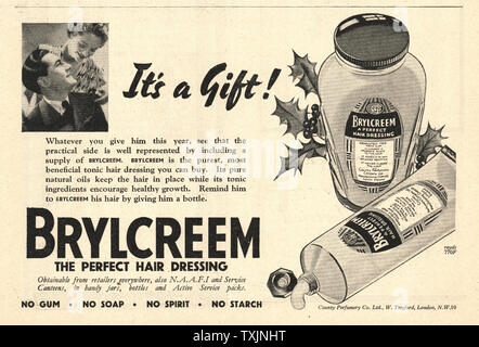 1940 UK Magazine Brylcreem Advert Stock Photo