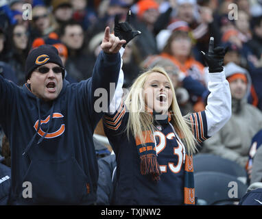 Chicago Bears fans cheer during the fourth quarter against the Kansas City  Chiefs at Soldier Field on December 4, 2011 in Chicago. The Chiefs won  10-3. UPI/Brian Kersey Stock Photo - Alamy