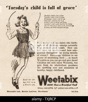 1945 UK Magazine Weetabix Advert Stock Photo