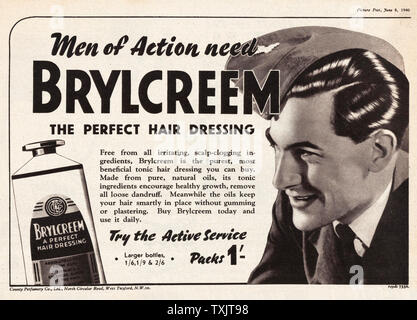 1940 UK Magazine Brylcreem Advert Stock Photo