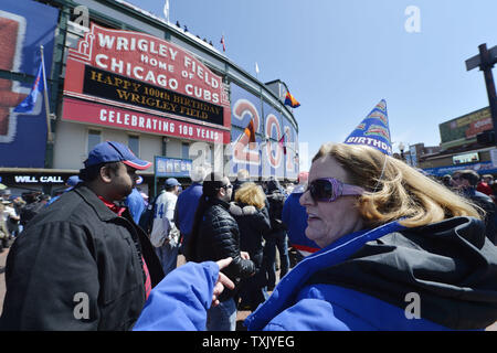 USA Illinois Chicago Wrigley Field 100th anniversary first opened to  baseball on April 23, 1914 stadium's exterior Stock Photo - Alamy