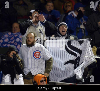 Chicago White Sox fans cheer at a parade and rally held in honor