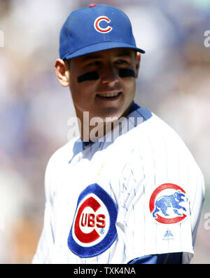 Chicago Cubs' Anthony Rizzo stands in the dugout during a baseball game  Pittsburgh Pirates in Pittsburgh, Monday, July 1, 2019. (AP Photo/Gene J.  Puskar Stock Photo - Alamy