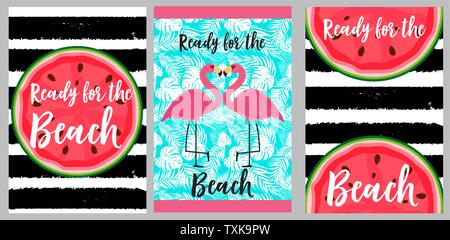 Beach towels design template. Vector Illustration Stock Vector