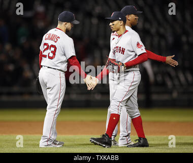 Boston Red Sox's Mookie Betts hits a grand slam during the fourth ...