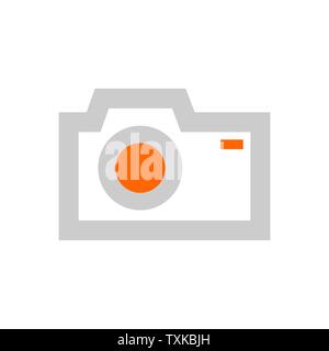 Camera icon, flat photo camera vector isolated. Modern simple snapshot photography sign. Stock Vector