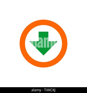 download icon. flat illustration of download vector icon for web or mobile app Stock Vector