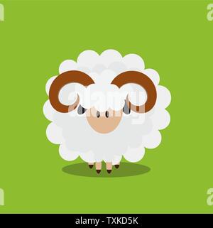 Abstract flat sheep icon. Vector illustrator Stock Vector