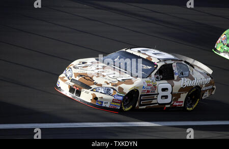 Dale Earnhardt Jr. drives his Budweiser Chevrolet in the early laps of the Coca-Cola 600 at the Lowe's Motor Speedway near Charlotte, North Carolina on May 27, 2007. (UPI Photo/Nell Redmond) Stock Photo