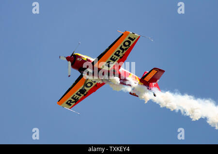 Igualada-Odena, Barcelona May 05 of 2019. Aerosport 27 contest of general and sports aeronautics. Aerial exhibition Stock Photo