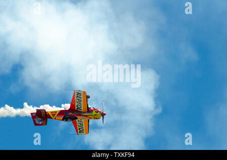 Igualada-Odena, Barcelona May 05 of 2019. Aerosport 27 contest of general and sports aeronautics. Aerial exhibition Stock Photo