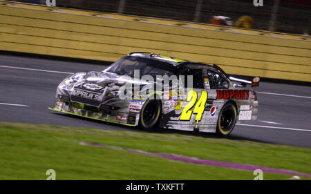 Jeff Gordon drives the DuPont Chevrolet during the NASCAR