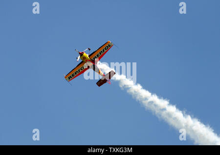 Igualada-Odena, Barcelona May 05 of 2019. Aerosport 27 contest of general and sports aeronautics. Aerial exhibition Stock Photo