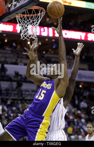 Los Angeles Lakers forward Ron Artest reacts after being called for a ...