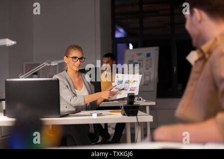 designers or software developers at night office Stock Photo