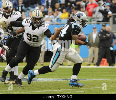 Carolina Panthers running back John Lovett (37) runs with the ball