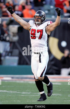 Tampa Bay Buccaneers defensive end Patrick O'Connor (79) works during the  first half of an NFL football game against the Atlanta Falcons, Sunday,  Jan. 8, 2023, in Atlanta. The Atlanta Falcons won