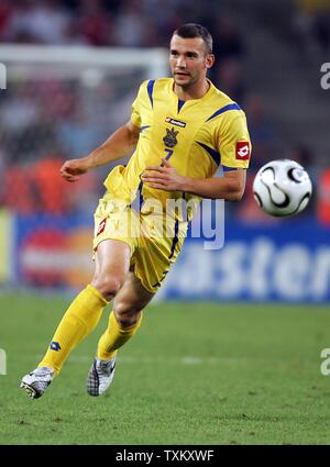 Andriy Shevchenko of Ukraine chases the ball during a FIFA World Cup ...