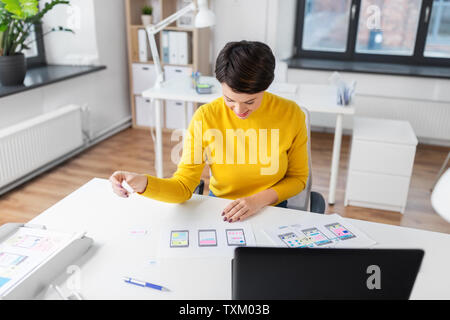 ui designer working on user interface at office Stock Photo
