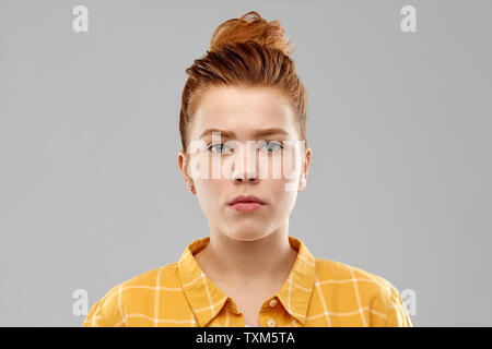portrait of red haired teenage girl Stock Photo