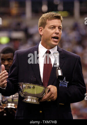 Former Dallas Cowboys player Troy Aikman was inducted into the Cowboy's Ring  of Honor at Texas Stadium during halftime of the Dallas-Washington game  September 19, 2005. The Triplets as they were known