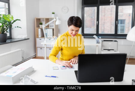 ui designer working on user interface at office Stock Photo