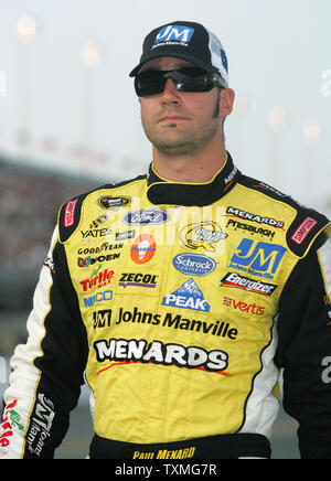 Paul Menard walks on pit road during qualifying for the NASCAR Daytona ...