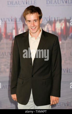 French actor Gregoire Leprince-Ringuet arrives for a photocall at the 33rd American Film Festival of Deauville in Deauville, France on September 2, 2007.  Leprince-Ringuet is in Deauville with his film 'La Vie d'Artiste'.   (UPI Photo/David Silpa) Stock Photo