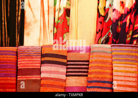 Blankets in Marrakech Stock Photo