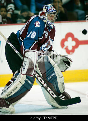 Newly-acquired Colorado Avalanche center Yakov Trenin warms up before ...