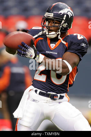 Denver Broncos running back Mike Boone (26) takes part in a drill at an NFL  organized