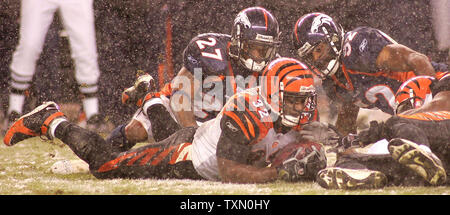 Oakland Raiders defenders Derrick Burgess (56), Stuart Schweigert