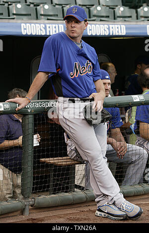 New York Mets relief pitcher Billy Wagner waits for warmups to begin at Coors Field in Denver on July 3, 2007.  Wagner is one of four Mets that will be 2007 National League All Stars.   (UPI Photo/Gary C. Caskey) Stock Photo