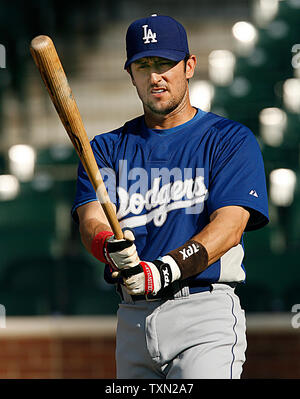 Los Angeles Dodgers Nomar Garciaparra warmsup prior to batting practice at  Coors Field in Denver on July 26, 2007. (UPI Photo/Gary C. Caskey Stock  Photo - Alamy