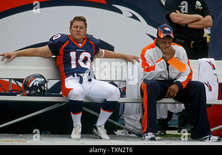 A Minnesota Vikings fan watches pre-game warm ups at Invesco Field at Mile  High in Denver on December 30, 2007. (UPI Photo/Gary C. Caskey Stock Photo  - Alamy