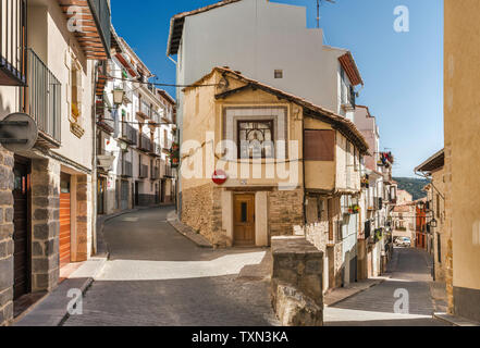Streets in Morella, Maestrat region, Castellon province, Valencia Community, Spain Stock Photo