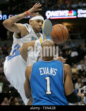 Orlando Magic guard Maurice Evans has a surprised look on his face as ...