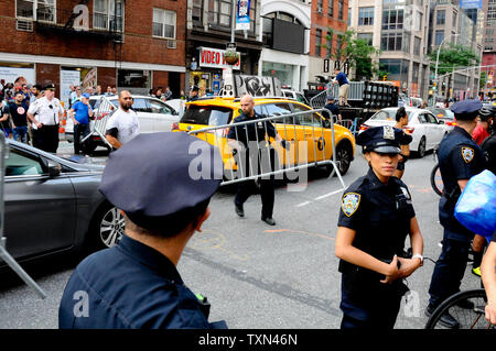 Boston Police Barricade on city street Stock Photo: 28360387 - Alamy