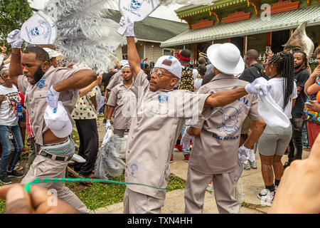 New Orleans, Louisiana - The Original Big Seven/Mother's Day Second Line Parade. Stock Photo
