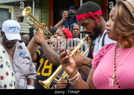 New Orleans, Louisiana - The Original Big Seven/Mother's Day Second Line Parade. Stock Photo