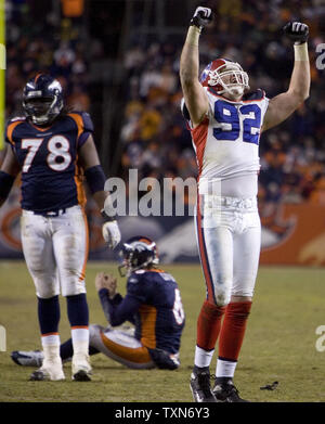 Denver Broncos tackle Ryan Clady runs a drill during a joint practice ...