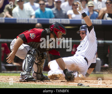 Houston Astros Catcher Humberto Quintero (55) salutes someone in the stands  after hitting his 10th career home run in the 5th inning. The Houston Astros  beat the Florida Marlins 5 - 4