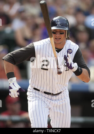 Colorado Rockies' Troy Tulowitzki strikes out during Game 3 of the baseball  World Series Saturday, Oct. 27, 2007, at Coors Field in Denver. (AP  Photo/David J. Phillip Stock Photo - Alamy