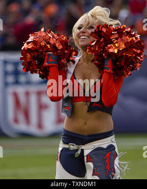 The Denver Broncos cheerleaders perform during the first quarter at Invesco Field at Mile High in Denver on November 14, 2010.  The Chiefs lead the AFC West division.          UPI/Gary C. Caskey Stock Photo